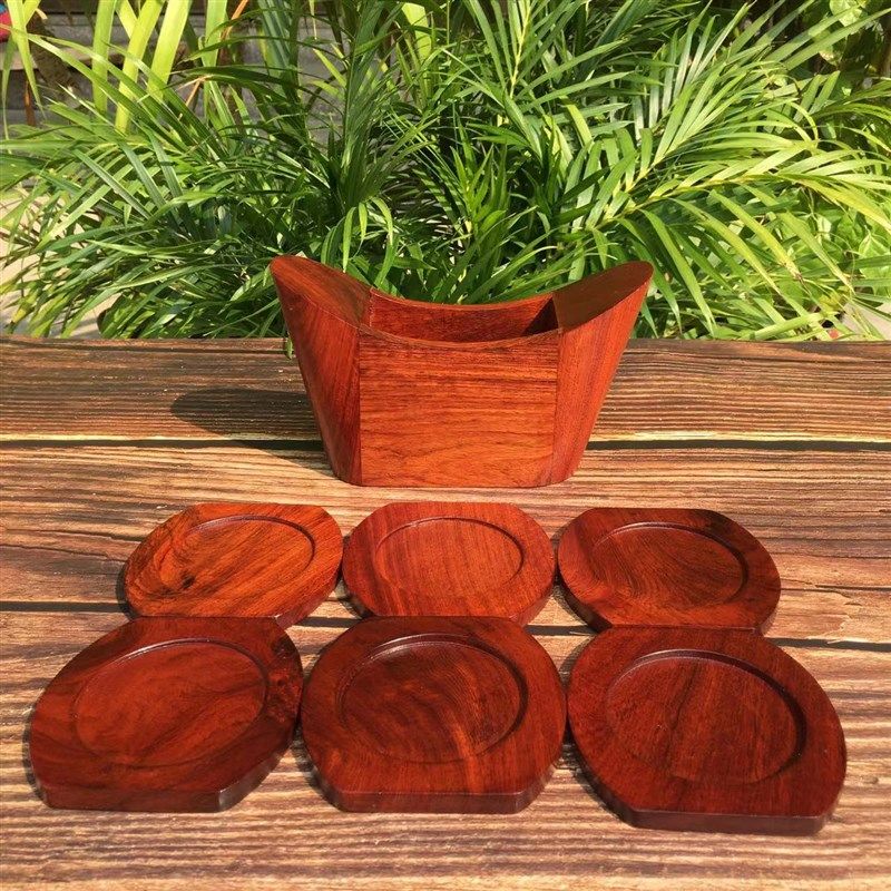 红木杯垫花梨木大果紫檀餐桌垫防烫隔热垫碗垫茶托杯垫缅花盘子垫