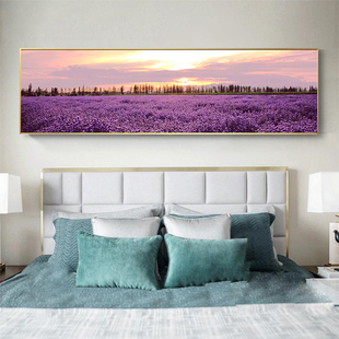 9007卧室床头装 饰画客厅沙发墙面酒店宾馆房间薰衣草紫色风景挂画