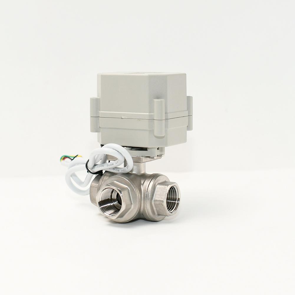 2分3分4分6分不锈钢三通微型电动阀/T型断电复位三通球阀DN8-20