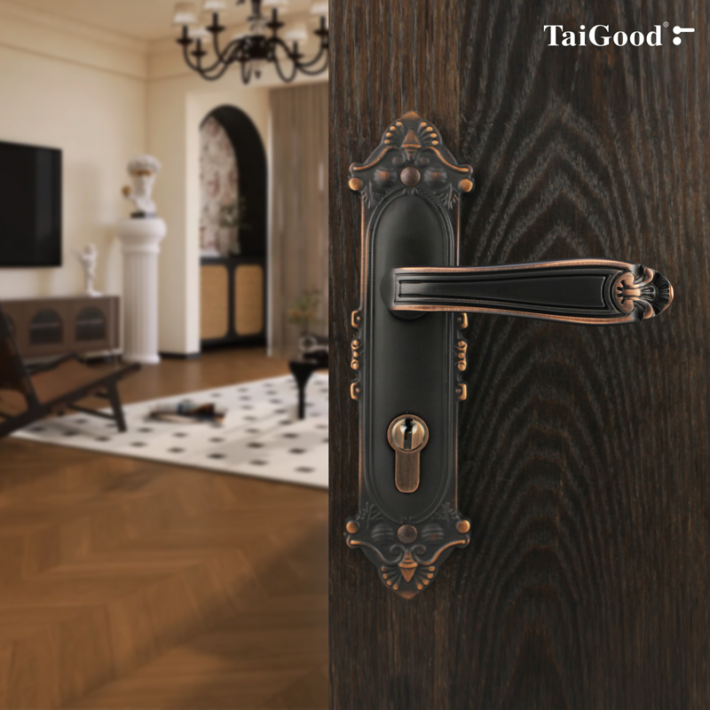 泰好铜锁世连泰好铜锁全铜室内门锁黄铜欧式实心执手房门锁SM5209