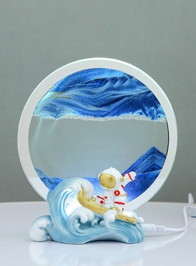 流沙画创意沙漏摆件办公室客厅电视柜轻奢家居生日礼物装饰品台灯