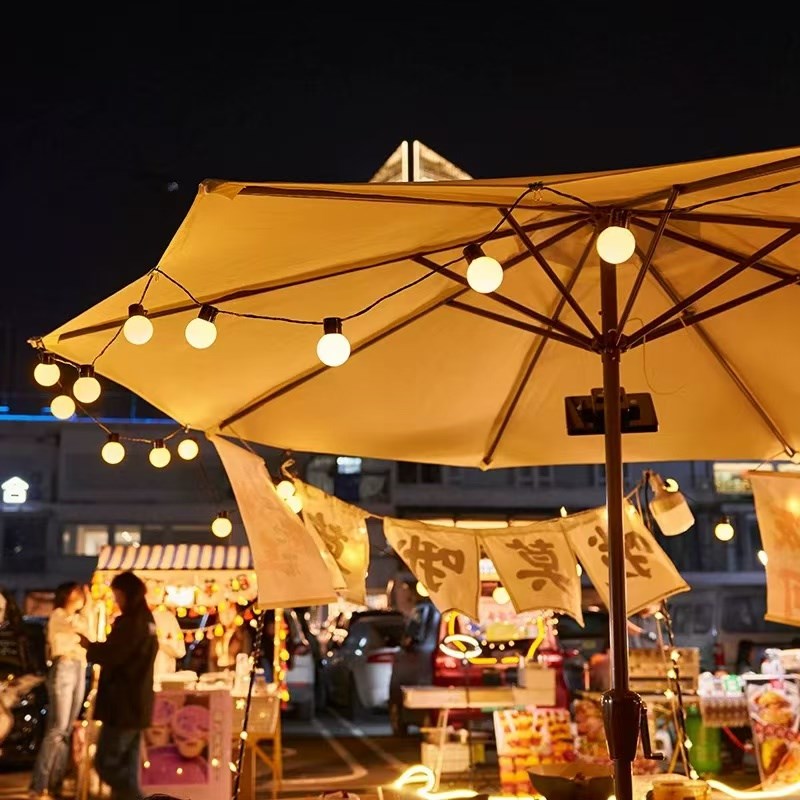 户外太阳能夜市摆摊氛围灯串G50大灯泡彩灯露营天幕帐篷装饰挂灯