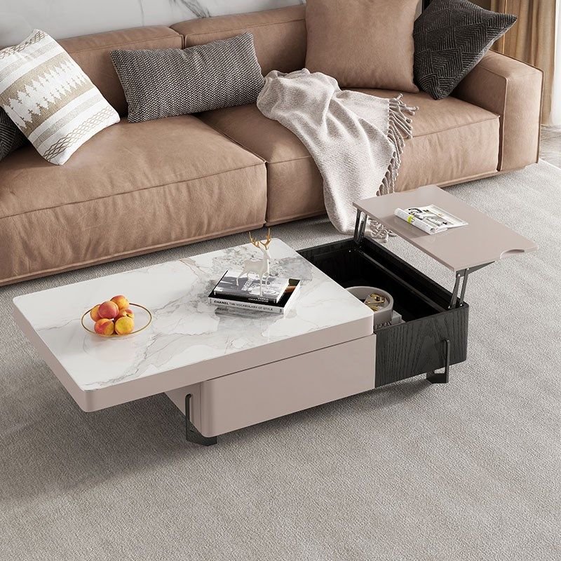 岩板功能茶几伸缩升降电视柜组合简约现代大小户型长方形储物茶桌,住宅家具,茶几,淘宝优惠券,粉丝福利购,淘宝优惠卷