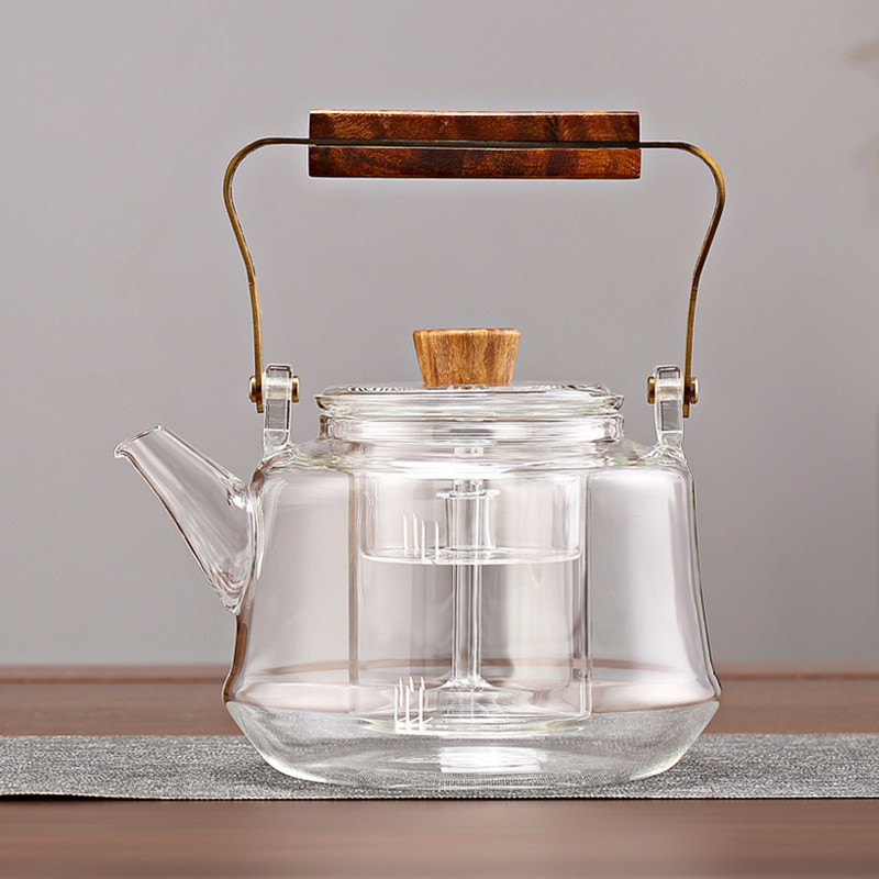 加厚硼硅耐热玻璃蒸煮茶壶电陶炉爆烧壶黑茶白茶蒸茶器