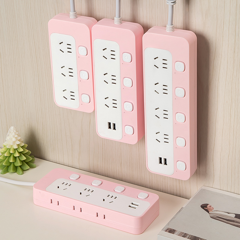 公正午全铜多功能插座带sUSB充电口多开关排插防雷家用宿舍延长线