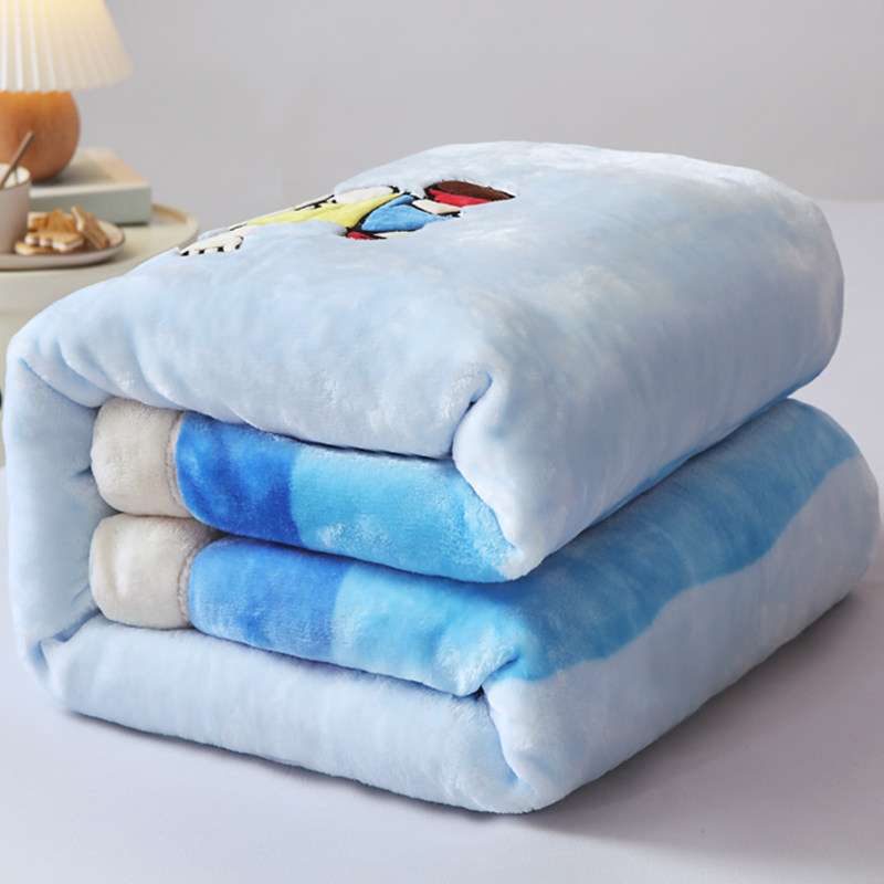 儿童婴儿毛毯小被子双层加厚冬季幼儿园宝宝云毯新生儿珊瑚绒毯子