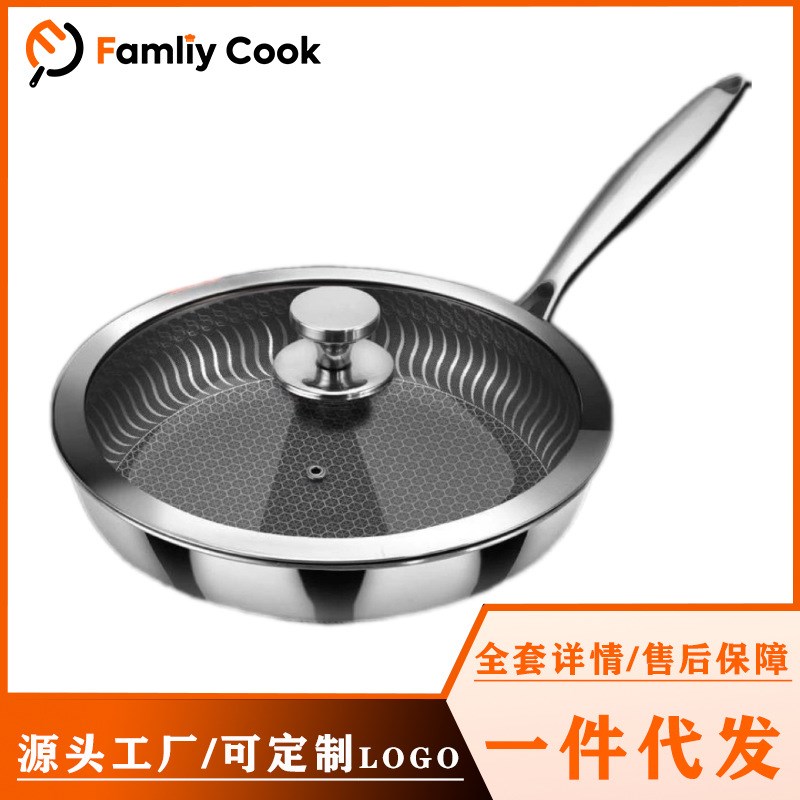 煎锅煎蛋平底煎饼牛排少油烟炒锅单双面蜂窝不粘