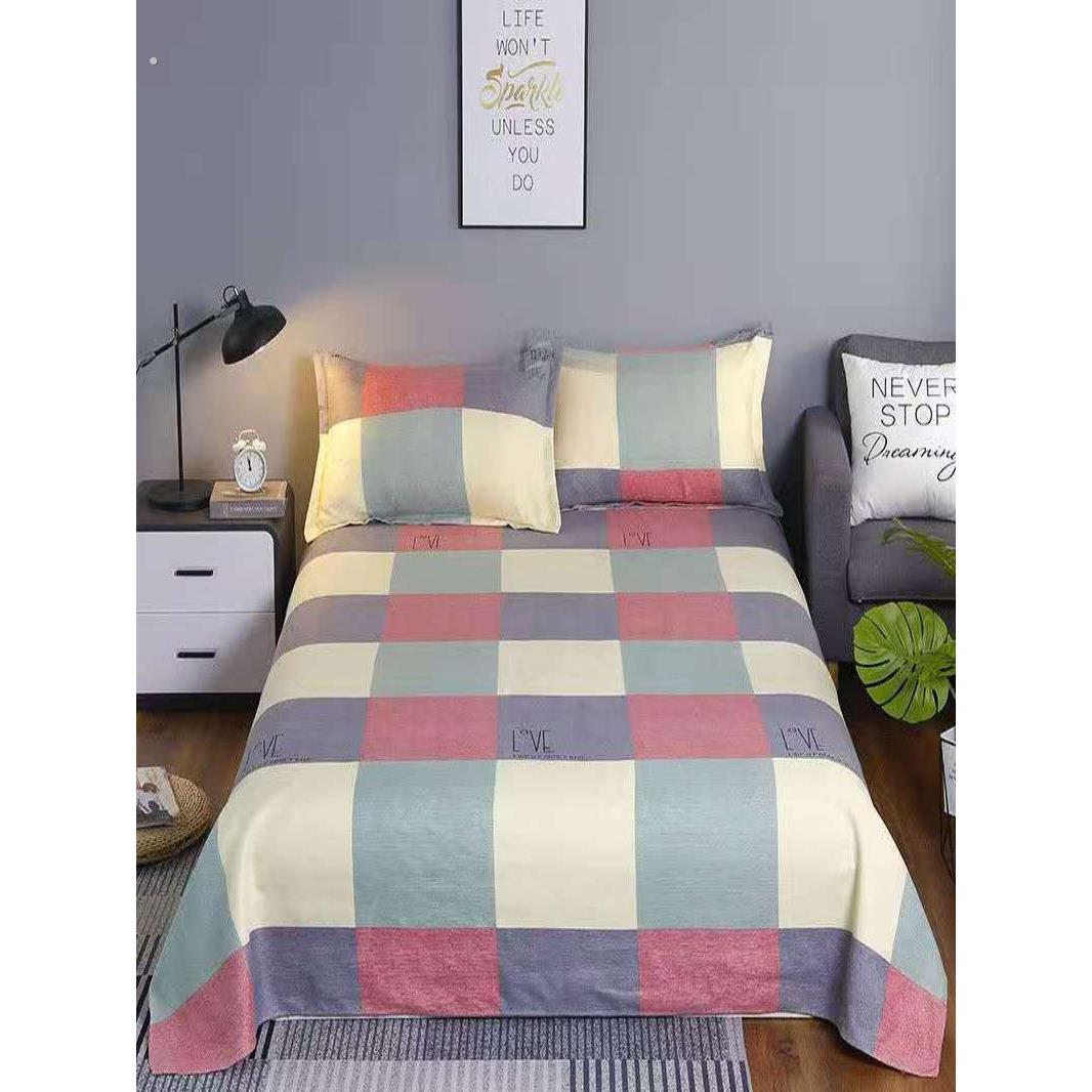 加厚100全棉床单单件双人1.5m米纯棉床单被单枕套2三件套1.2单人