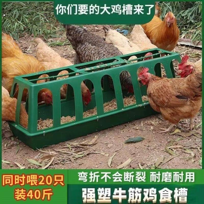 喂鸡食槽带喝水小鸡喂食器鸡槽长方形防撒养鸡食槽鸡用吃饲料食盆