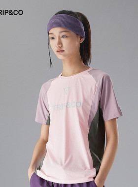 TRIP&CO户外透气速干短袖女运动休闲凉感圆领T恤夏