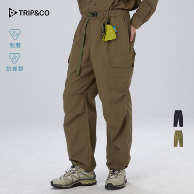TRIP&CO新款男女同款户外抗皱耐磨休闲工装多袋裤长裤口袋工装裤