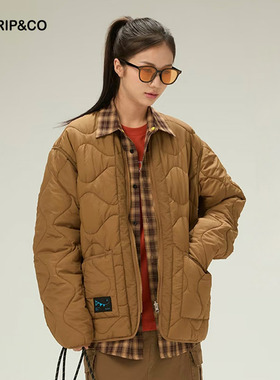 TRIP&CO秋冬双面穿舒适保暖百搭撞色3M蓄热棉绗缝夹棉外套棉服