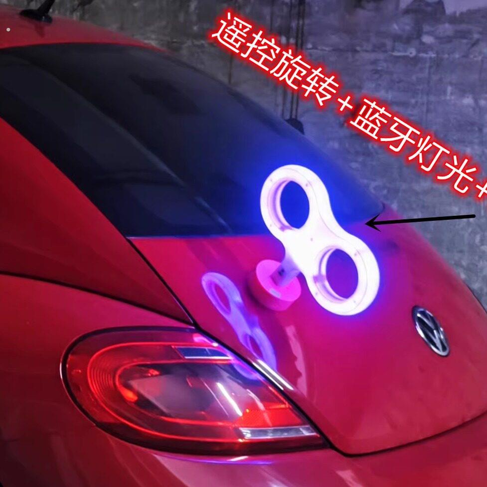 旋转发条汽车电动车改装网红抖音磁吸电动遥控彩色可爱灯光装饰