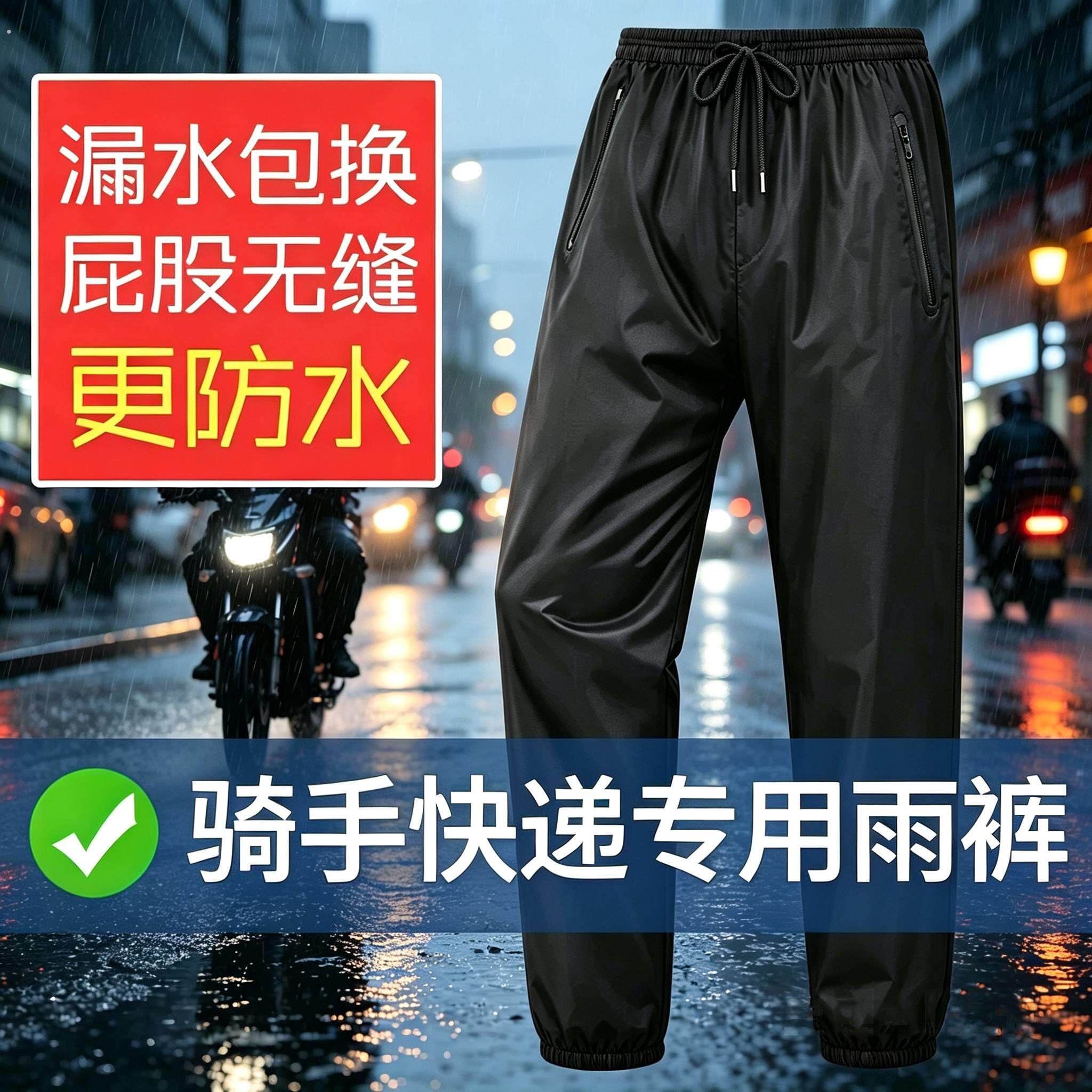雨裤防水男款女款下半身两件式户外骑行外送防暴雨电动车轻薄透气