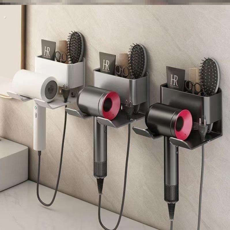 吹风机置物架免打孔化妆室壁挂式吹风机支架浴室吹风机收纳层架子