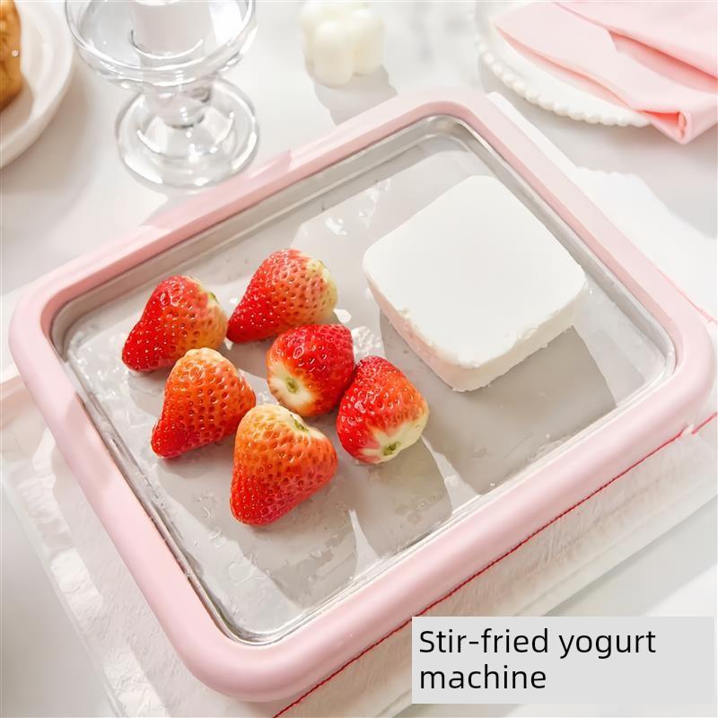 炒酸奶机家用小型免插电炒冰机高颜值炒冰盘自制雪糕冰淇淋机