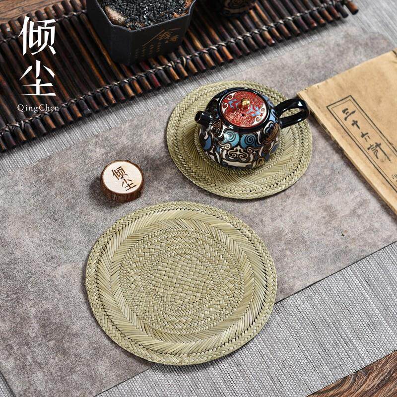 蔺草壶垫 草编杯垫 柔软精致纯手工茶杯垫隔热茶具配件茶垫托垫