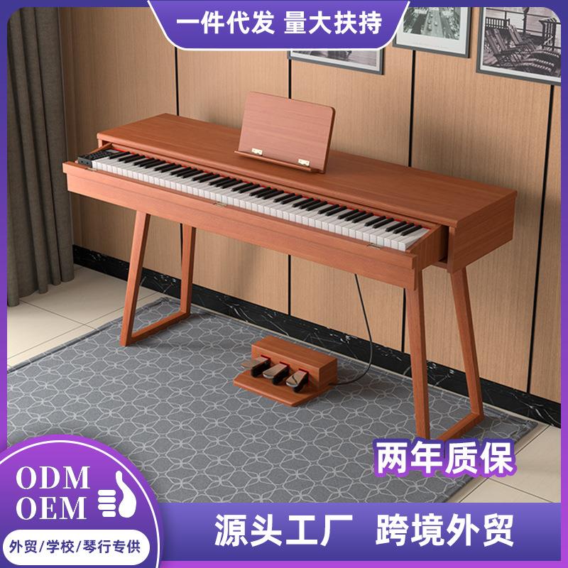 88键重锤书桌电钢琴家用初学者成人多功能梳妆抽屉式书桌电子钢琴