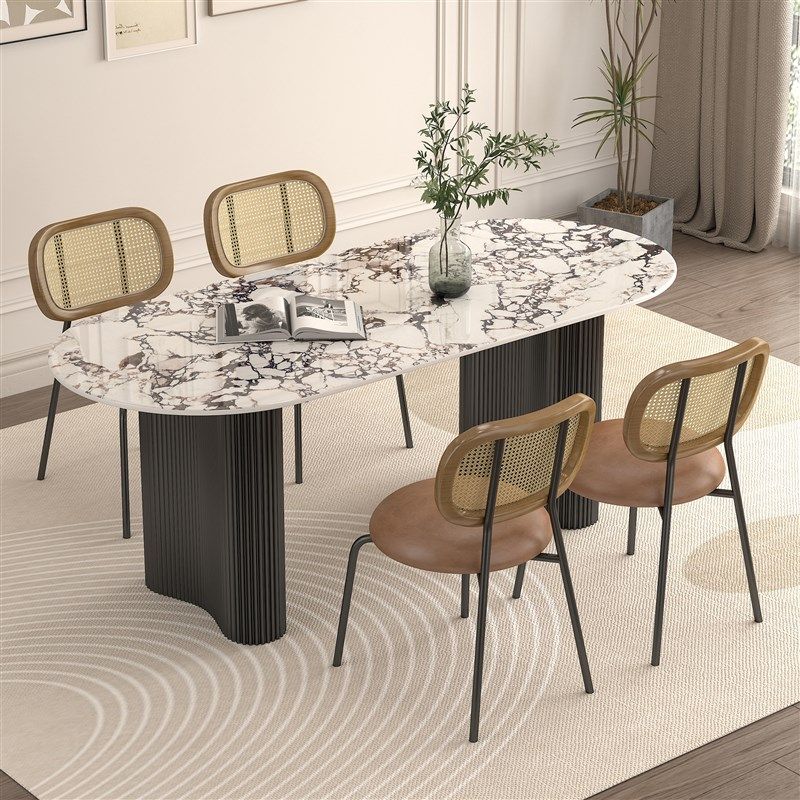 岩板餐桌现代简约客厅高端餐桌椅组合网红餐厅家用饭桌,住宅家具,岩板餐桌,淘宝优惠券,粉丝福利购,淘宝优惠卷