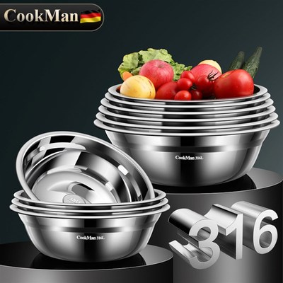 抗菌316L不锈钢盆食品级加厚家用汤盆菜盆厨房食堂吃饭铁盆大汤碗