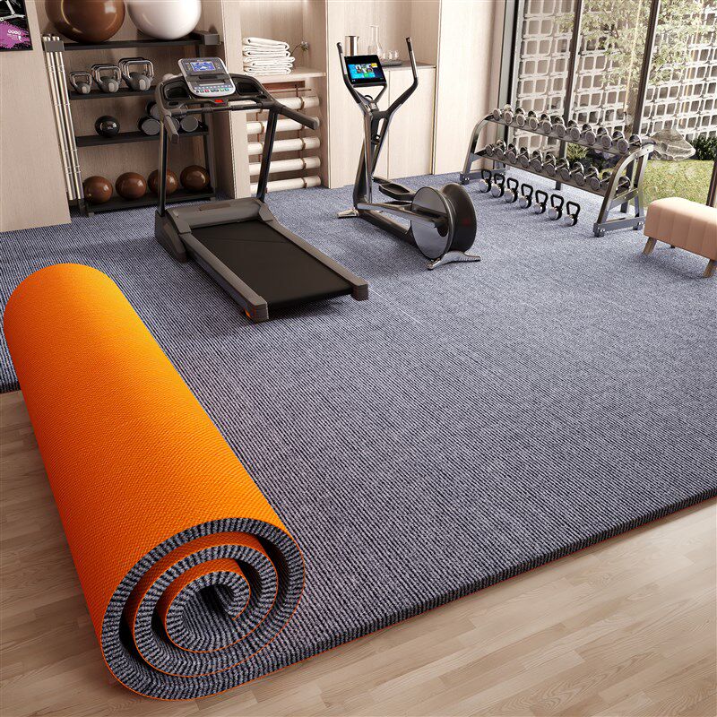 健身房地垫家用跑步机运动减震隔音滑垫子室内加厚吸音全铺地毯