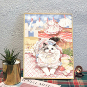 萌宠猫咪数字油画y填涂色手工手绘可爱布偶猫丙烯油彩装 饰画