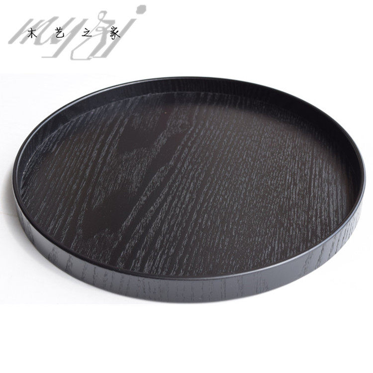 热销欧式黑色圆形盘小茶盘水果盘圆盘酒店水果托盘水杯木盘子,餐饮具,盘,淘宝优惠券,粉丝福利购,淘宝优惠卷