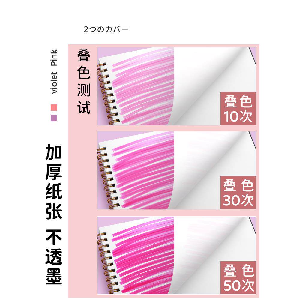 线圈马克笔绘画本加厚马克本丙烯漫画本图画本美术生专业用纸素描