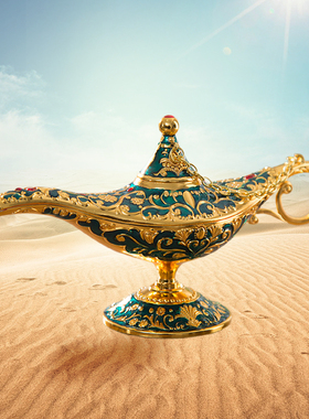 阿拉丁许愿神灯创意工艺装饰品复古欧式宫廷儿童祝福礼物