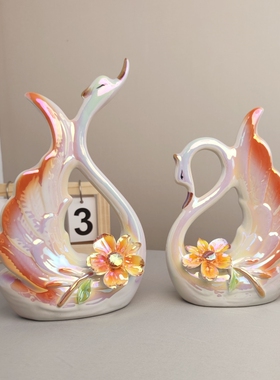 陶瓷珐琅彩花瓶客厅玄关电视桌面插花高档大气新房