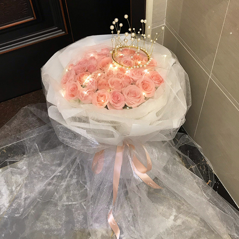 粉玫瑰花束生日鲜花速递广州深圳武汉重庆杭州上海配送店