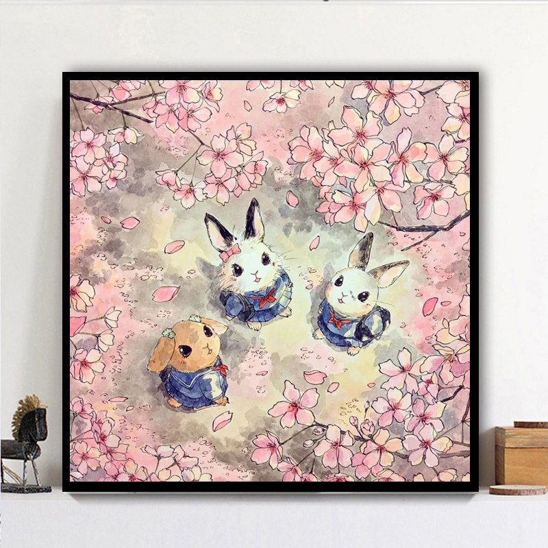 动物钻石画0手工小幅简单贴钻十字绣兔子满钻儿童卧室,居家布艺,钻石绣,淘宝优惠券,粉丝福利购,淘宝优惠卷