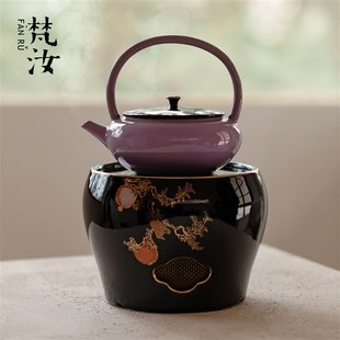 现代家用电陶炉风炉煮茶家用茶炉煮茶器银壶陶壶烧水壶炉子 梵汝