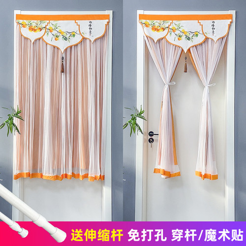中式风门帘遮挡隐私短帘玄关阳台半帘小窗帘订免打孔