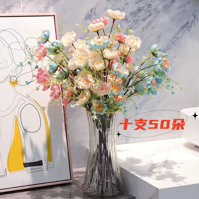 轮胎材仿真花摆设杜鹃花假花干燥花束插花艺术花