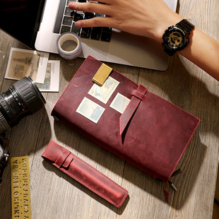 皮扣款真皮手工牛皮本旅行者笔记本/复古活页日记本记事本子