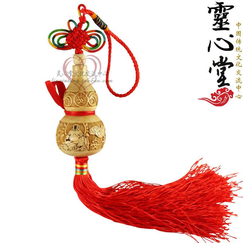 雕刻 天然 桃木 雕刻 葫芦 佛佑平安 工艺品 汽车挂件 饰品