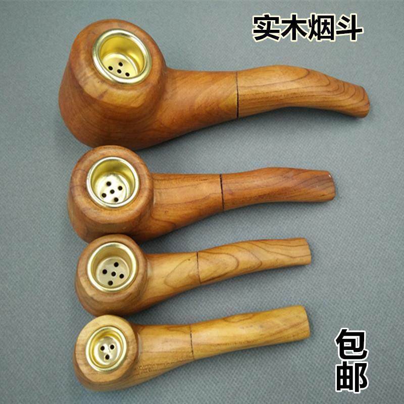 真木头手工烟袋  实木手工雕刻 烟斗实木旱烟袋烟锅烟具