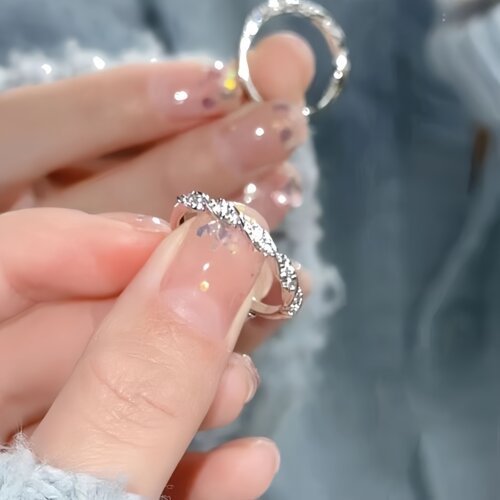 2026戒指女款缠绕戒指ins设计小众开口麻花调节高级指环简约素圈