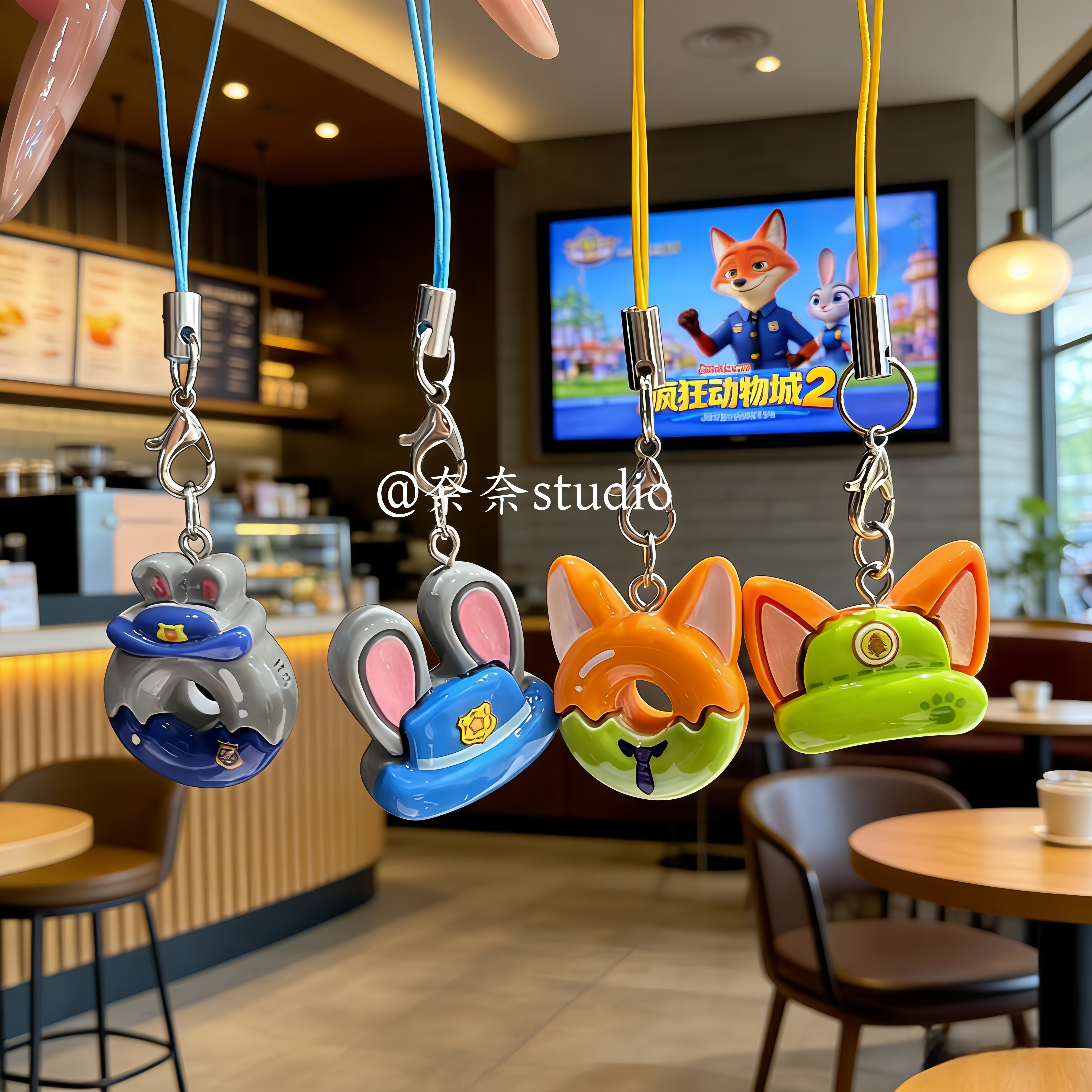 疯狂动物城朱迪尼克挂件钥匙链包包挂饰配饰学生礼物侣公仔手机链