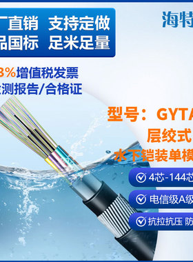 GYTA33水下光缆国标室外钢丝铠装水下直埋光缆4芯-144芯钢丝重铠海底光缆光纤线