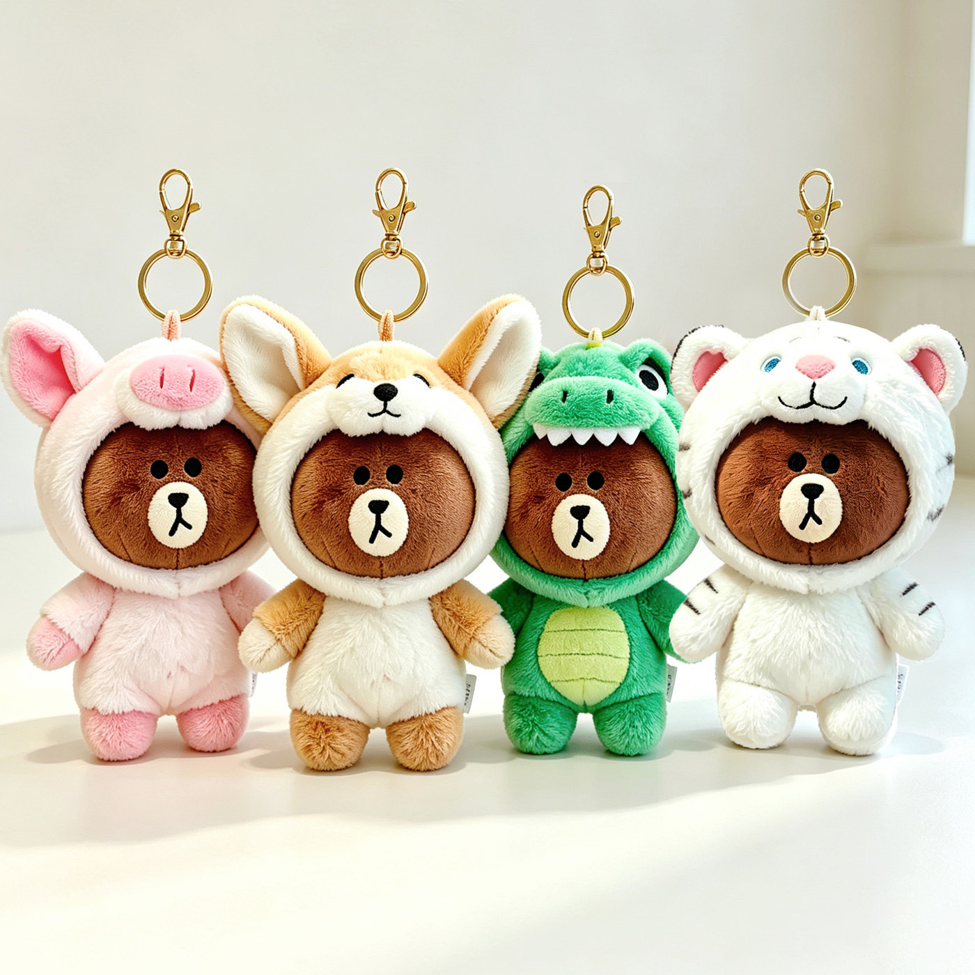 韩国line friends布朗熊公仔包包挂件可爱卡通毛绒包包挂饰钥匙扣