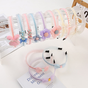 可爱甜美儿童发箍女生韩版蝴蝶结不伤发头扣超萌花朵公主发饰批发