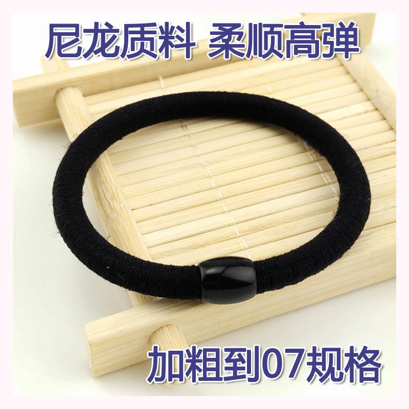 5163尼龙黑发绳加粗款发饰橡皮筋发圈头绳扎头发皮筋头饰皮套