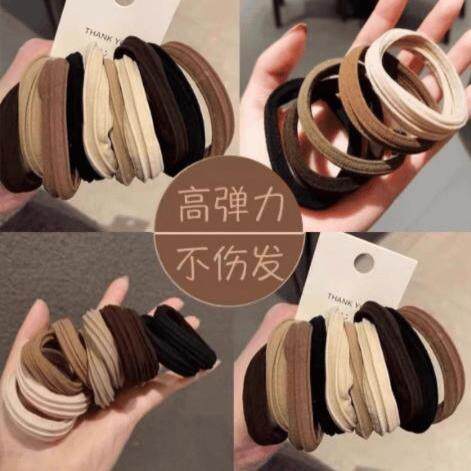 【100个头绳】高弹力加宽加粗扎高马尾发绳皮筋发圈直销头绳