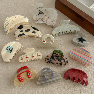 郁金香发夹女可爱小狗鲨鱼夹高级感小抓夹网红ins后脑勺夹子头饰