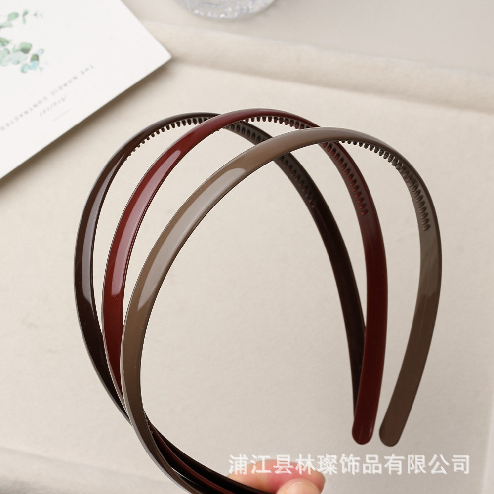 简约亮面带齿发箍韩国气质防滑发卡洗脸跑步瑜伽头箍卡子宽边头饰