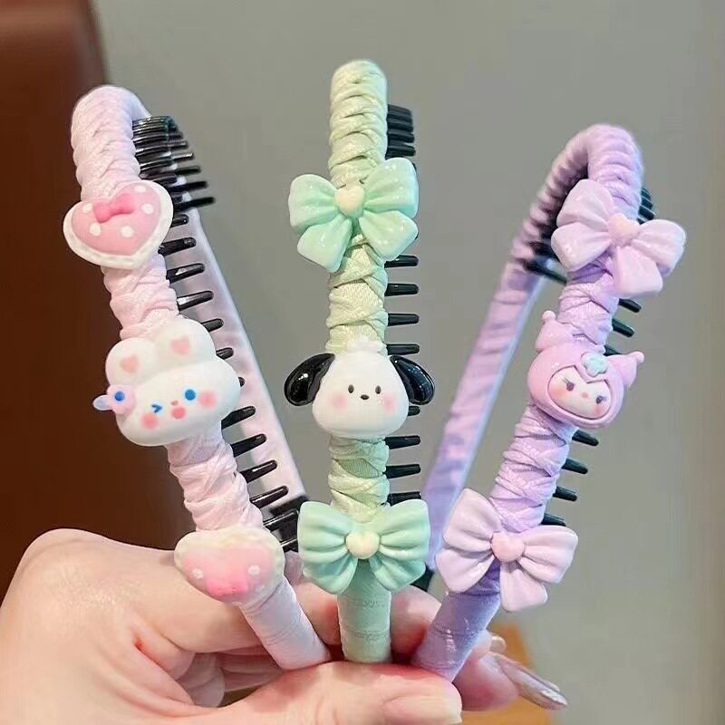 儿童发箍碎发整理宝宝卡通头箍不伤发发捆头饰压发箍