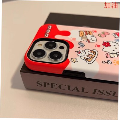 手机壳新款2025网红爆款日韩凯蒂猫iphone16promax256g手机壳16基础款15菲林二合一15promax情侣全包防摔高级