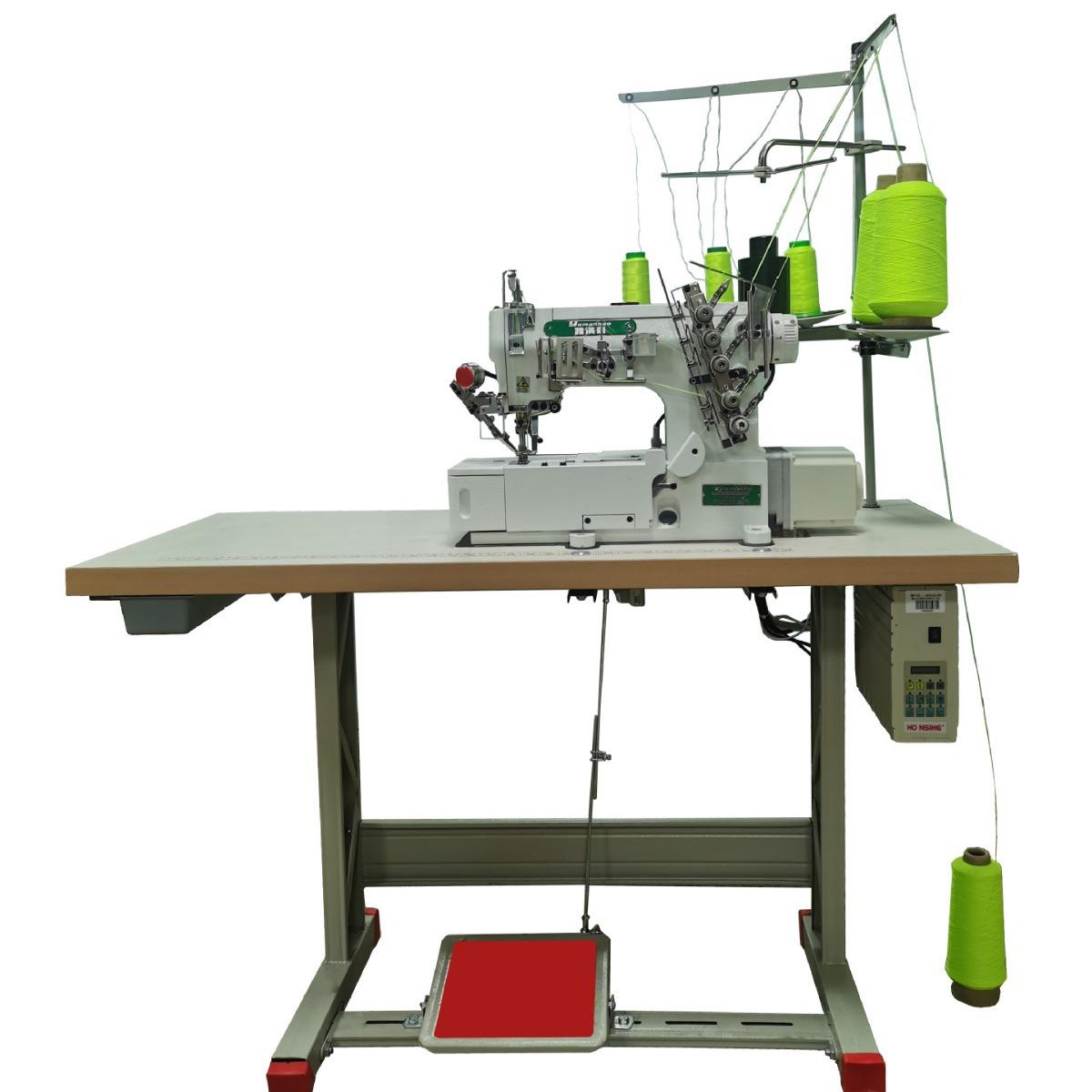 自动化缝纫机三针五线直驱绷缝机服装下摆打边工业缝纫机剪线直驱